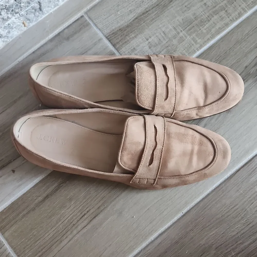 JCREW Charlie Penny Loafers in Suede Flats SZ 9.5